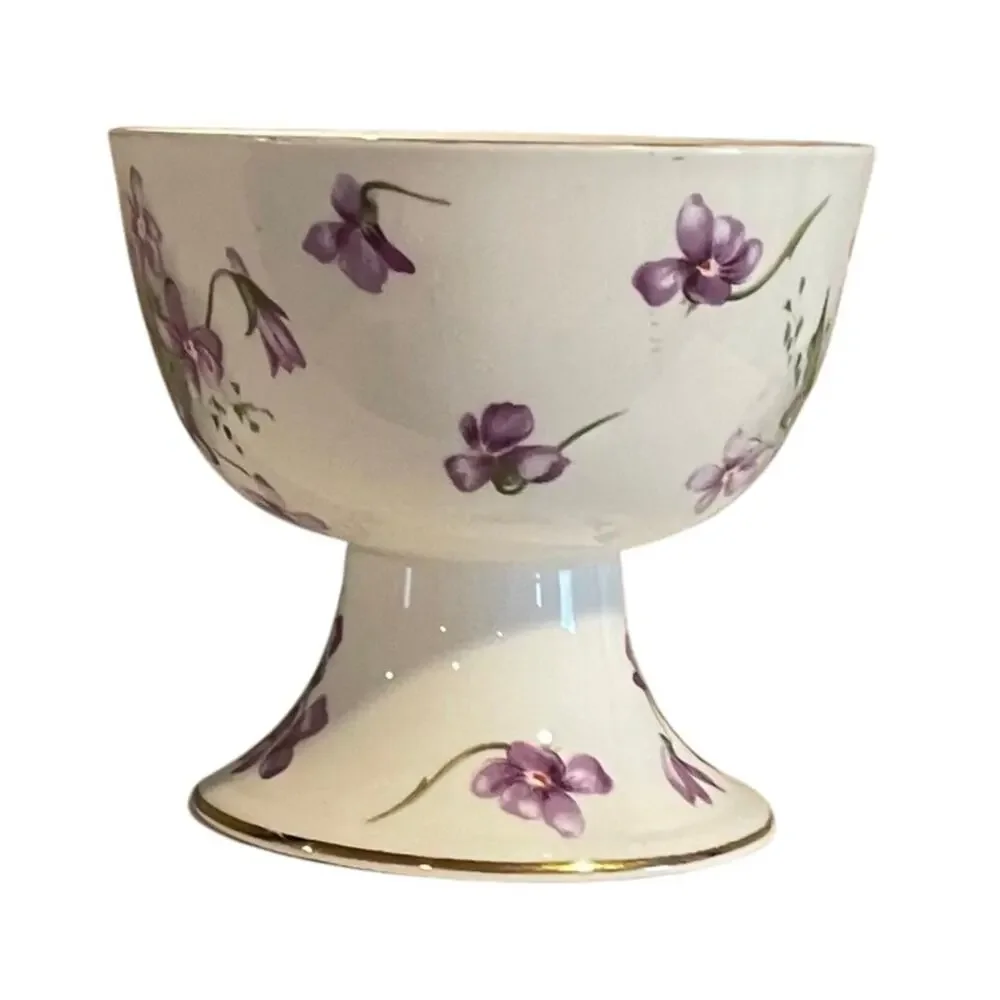 Vintage Hammersley Pedestal Bowl, Victorian Violets